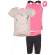 Body Glove Girls Three-Piece Foil Heart Logo Set 7-12 - Pink &amp; Black ECACB07D, 12, Pink &amp; Black, 8357BGS31-A-12