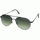 AO Flight Gear General Sunglasses, Wire Spatula, Black Frame, Polycarbonate Gradient Green Lens, 52mm, 32617