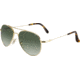 AO Flight Gear General Sunglasses, Wire Spatula, Gold Frame, Polycarbonate Gradient Green Lens, 52mm, 32601