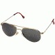 American Optical Flight Gear General Series Sunglasses Gold Frame True Color Gray Glass Lens Wire Spatula Temples