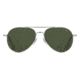 AO General Sunglasses, Silver, Calobar Green AOLite Nylon Lenses, 55-14-140 B47, GEN255STSMGNN