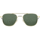 AO Original Pilot Sunglasses, Gold Frame, 55 mm Green SkyMaster Glass Lenses, Standard Temple,738921549536