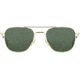 AO Original Pilot Sunglasses, Gold Frame, 52 mm Green SkyMaster Glass Lenses, Standard Temple, Polarized, 738921549369