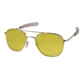 AO Original Pilot Sunglasses, Bayonet, Gold Frame, Yellow Lens, 57mm, 32283