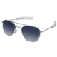 AO Original Pilot Sunglasses, Bayonet, Matte Chrome Frame, Polycarbonate Gradient Blue Lens, 57mm, 30209