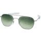 AO Original Pilot Sunglasses, Bayonet, Matte Chrome Frame, Polycarbonate Gradient Green Lens, 57mm, 30211