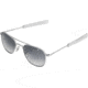 AO Original Pilot Sunglasses, Bayonet, Matte Chrome Frame, Polycarbonate Gradient Grey Lens, 57mm, 30212