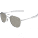 AO Original Pilot Sunglasses, Bayonet, Matte Chrome Frame, Silver Mirror Lens, 52mm, 30230