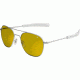 AO Original Pilot Sunglasses, Bayonet, Matte Chrome Frame, Yellow Lens, Polarized, 52mm, 30225