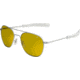 AO Original Pilot Sunglasses, Bayonet, Matte Chrome Frame, Yellow Lens, Polarized, 57mm, 30272