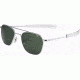 AO Original Pilot Sunglasses, Bayonet, Silver Frame, Green Glass Lenses, 52mm, 32201