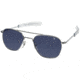 AO Original Pilot Sunglasses, Bayonet, Silver Frame, Polycarbonate Gradient Blue Lens, 52mm, 32299