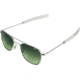 AO Original Pilot Sunglasses, Bayonet, Silver Frame, Polycarbonate Gradient Green Lens, 57mm, 30207