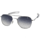 AO Original Pilot Sunglasses, Bayonet, Silver Frame, Polycarbonate Gradient Grey Lens, 57mm, 30208