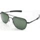 AO Original Pilot Sunglasses, Bayonet, Black Frame, Green Glass Lenses, 55mm, 32213