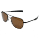 AO Original Pilot Sunglasses, Bayonet, Black Frame, HC Amber Poly Lens, Polarized, 55mm, 32156