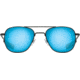 AO Original Pilot Sunglasses, Black Frame, 55 mm SunFlash Blue Mirror SkyMaster Glass Lenses, Bayonet Temple, Polarized, 738921564805