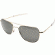 AO Original Pilot Sunglasses, Bayonet, Gold Frame, True Color Gray Glass Lens, Polarized, 57mm, 32112