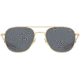 AO Original Pilot Sunglasses, Gold Frame, 57 mm True Color Gray SkyMaster Glass Lenses, Bayonet Temple,OP-157BTCLGYG