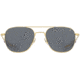 AO Original Pilot Sunglasses, Gold Frame, 55 mm True Color Gray SkyMaster Glass Lenses, Bayonet Temple, Polarized, 738921549499