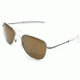 AO Original Pilot Sunglasses, Bayonet, Matte Chrome Frame, Brown Glass Lens, Polarized, 52mm, 32177