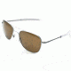 AO Original Pilot Sunglasses, Bayonet, Matte Chrome Frame, Brown Glass Lens, Polarized, 57mm, 32237