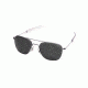 AO Original Pilot Sunglasses, Bayonet, Matte Chrome Frame, CC Gray Poly Lens, 57mm, 30140