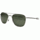 Open Box, Dealer Demo, AO Original Pilot Sunglasses, Bayonet, Matte Chrome Frame, Green Glass Lenses, 52mm, 32219