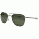 Open Box, Dealer Demo, AO Original Pilot Sunglasses, Bayonet, Matte Chrome Frame, Green Glass Lenses, 57mm, 32225