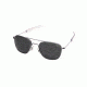 AO Original Pilot Sunglasses, Bayonet, Matte Chrome Frame, True Color Gray Glass Lens, Polarized, 57mm, 32186