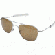 AO Original Pilot Sunglasses, Bayonet, Matte Chrome Frame, HC Amber Poly Lens, 55mm, 32253