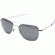 AO Original Pilot Sunglasses, Bayonet, Silver Frame, CC Gray Poly Lens, 52mm, 30044