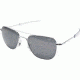 AO Original Pilot Sunglasses, Bayonet, Silver Frame, True Color Gray Glass Lens, 55mm, 30190