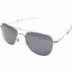 AO Original Pilot Sunglasses, Bayonet, Silver Frame, CC Gray Poly Lens, Polarized, 57mm, 30124