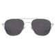 AO Original Pilot Sunglasses, Silver Frame, 57 mm True Color Gray SkyMaster Glass Lenses, Bayonet Temple,OP-257BTCLGYG