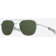 AO Original Pilot Sunglasses, Silver Frame, Calobar Green SkyMaster Glass Lenses, Bayonet Temple, 55-20-140, OP-255BTCLGNG