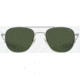 AO Original Pilot Sunglasses, Silver Frame, Calobar Green SkyMaster Glass Lenses, Bayonet Temple, 55-20-140, OP-255BTCLGNG