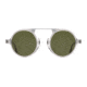 AO Oxford Sunglasses, Gray Crystal Silver Frame, Calobar Green AOLite Nylon Lenses, 44-24-145 B45, OXF144ST--GNN
