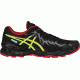 Asics Gel-Fuji Endurance Trail Running Shoe - Men's-Black/Yellow/Vermilion-Medium-9.5