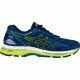 Asics Gel-Nimbus 19 Road Running Shoe - Men's-Indigo Blue/Yellow/Blue-Medium-10.5