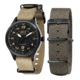 AVI-8 Hawker Hurricane Limited Edition Battle of Britain Watch Set Automatic Japan 3 Hands with Date, Black/Beige, AV-4046-03