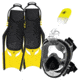 Body Glove Aire Free Breath Mask/Snorkel/Fins Complete Set - Black BA5F0223, S/M, Black, 21050SET-Black-S/M