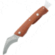 Baladeo Arnold Mushroom Folding Knife, 2.5in Matte Finish 420 SS Curved Blade, Padauk Wood Handle, Rotating Brush With Synthetic Hairs, ECO105
