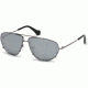 Balenciaga BA0097 Sunglasses - Shiny Light Ruthenium Frame Color, Smoke Mirror Lens Color