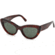 Balenciaga BA0129 Sunglasses - Red Havana Frame Color, Green Lens Color
