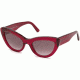 Balenciaga BA0129 Sunglasses - Shiny Red Frame Color, Gradient Bordeaux Lens Color
