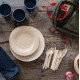 Bambu All Occasion Veneerware Bamboo Compostable Plates. 7in Round. Package of 8, Natural, 7in, 060100