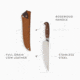 Barebones Wilderness Chef Knife, 12.25in Overall, 8in, AUS-8, Satin Blade, Rosewood Handle, CKW-107