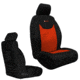 Bartact Jeep Seat Covers Front 13-18 Wrangler JK/JKU Tactical Series SRS Air Bag And Non Compliant, Black/Orange, JKTC2013FPBN