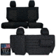 Bartact Jeep Seat Covers Rear Bench 2011-2012 Wrangler JK 2 Door Tactical Series, Black/Black, JKSC1112R2BB